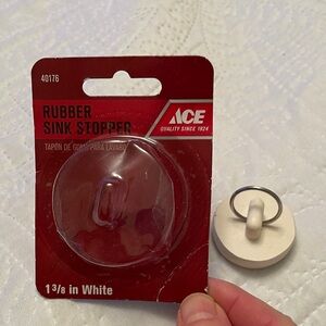NEW ACE Hardware Rubber Sink Stopper 1 3/8” White
